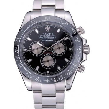 MiroTime 0724 Rolex Cosmograph Daytona Black Dial Stainless Steel Bracelet 622543